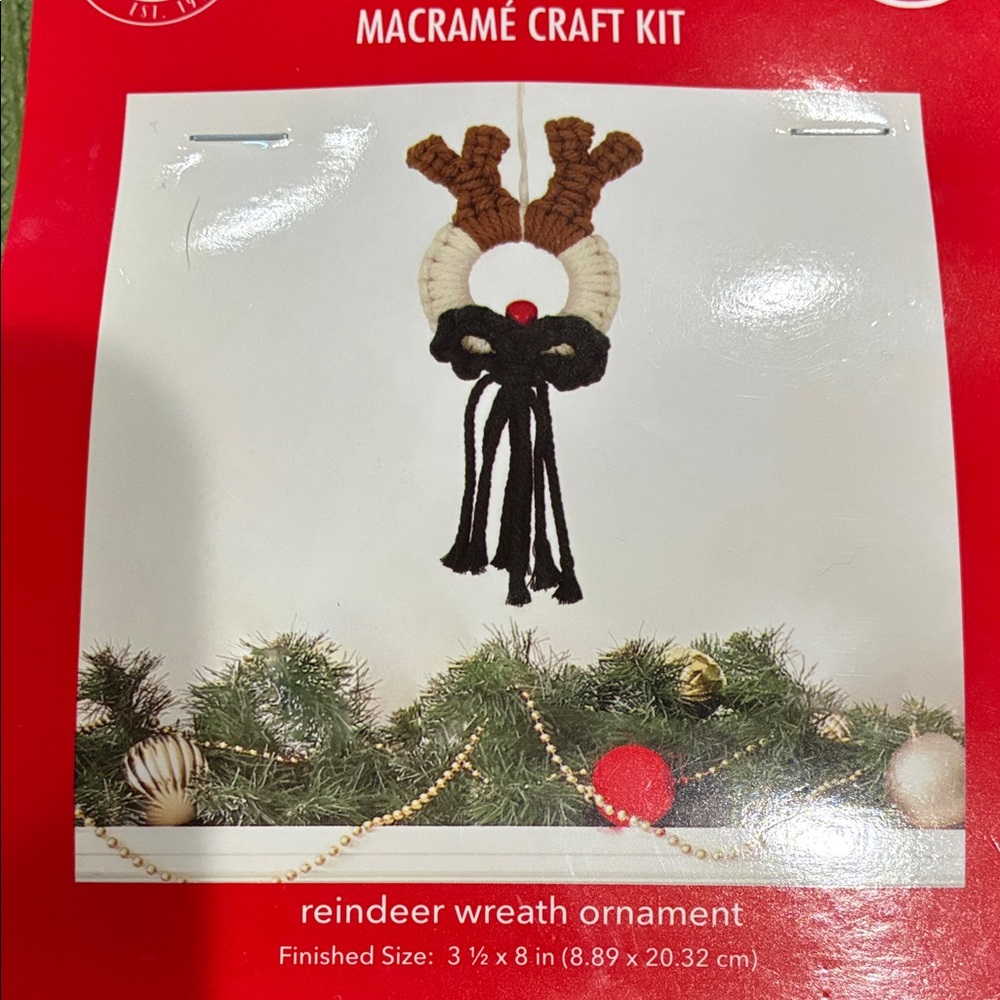 Macramé Reindeer Wreath Ornament Kits -2 for $15